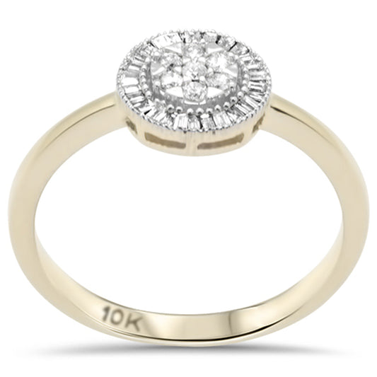 Muse Jewelry .20ct G SI 10K Yellow Gold Round & Baguette Diamond Engagement Ring