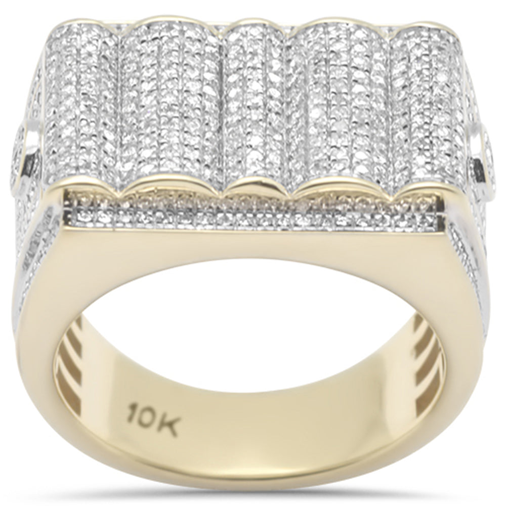 Muse Jewelry 1.01ct G SI 10K Yellow Gold Round & Baguette Diamond Men's Ring Band