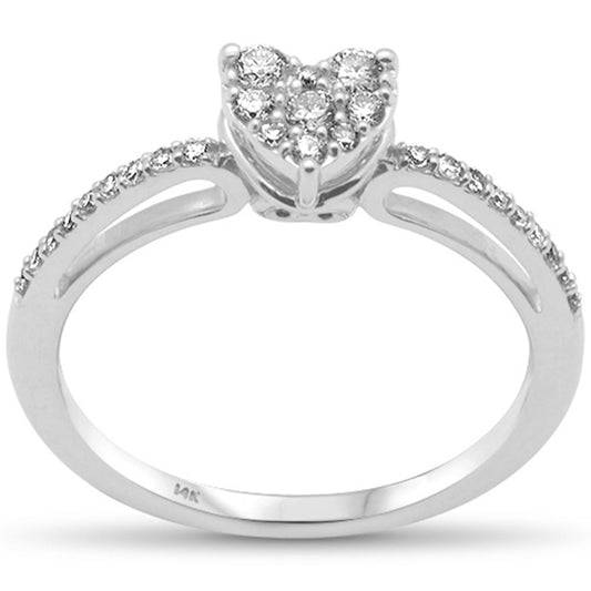 Muse Jewelry .25ct G SI 14K White Gold Diamond Heart Shaped Women's Ring Size 6.5