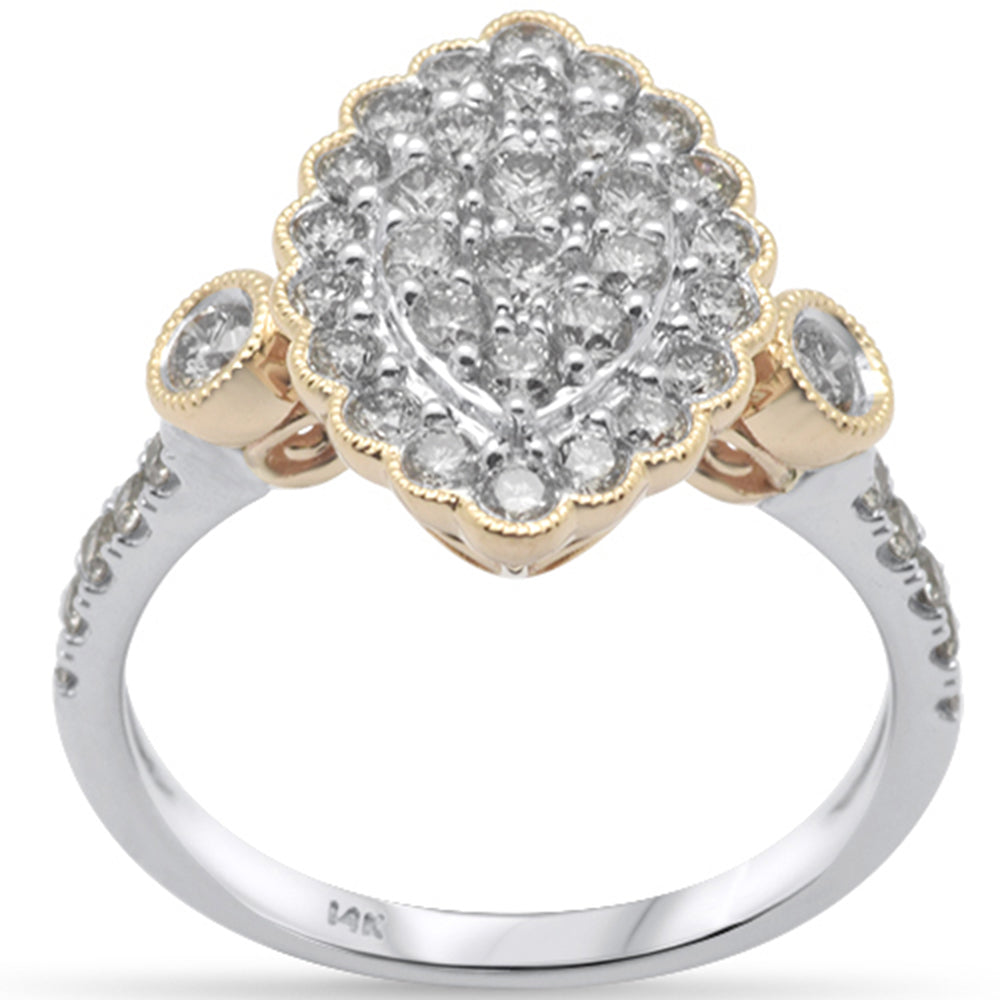 Muse Jewelry .99ct G SI 14K White Gold/Yellow Gold Diamond Marquis Shaped Women's Ring Size 6.5