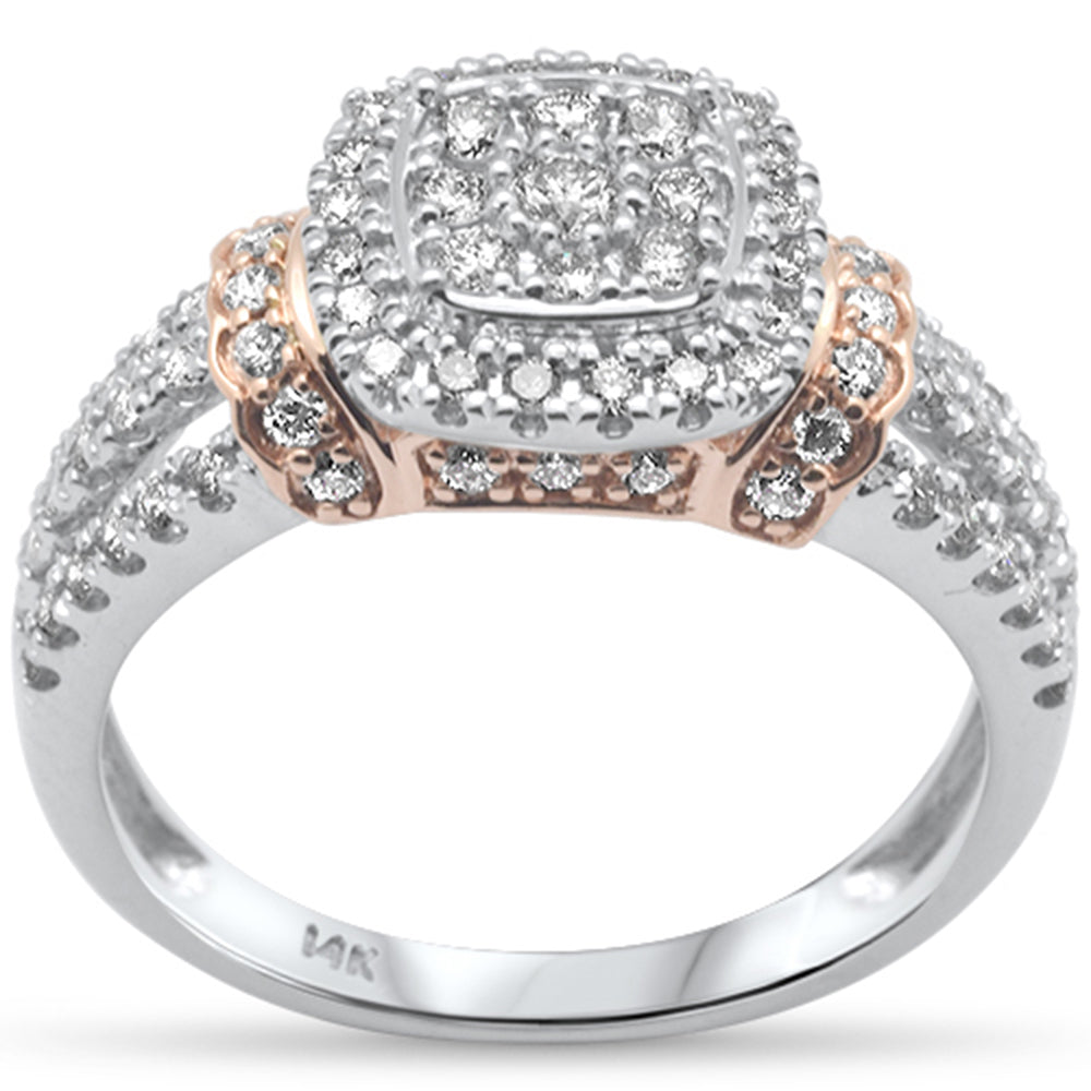 Muse Jewelry .73ct G SI 14K White Gold/Rose Gold Diamond Women's Ring Size 6.5