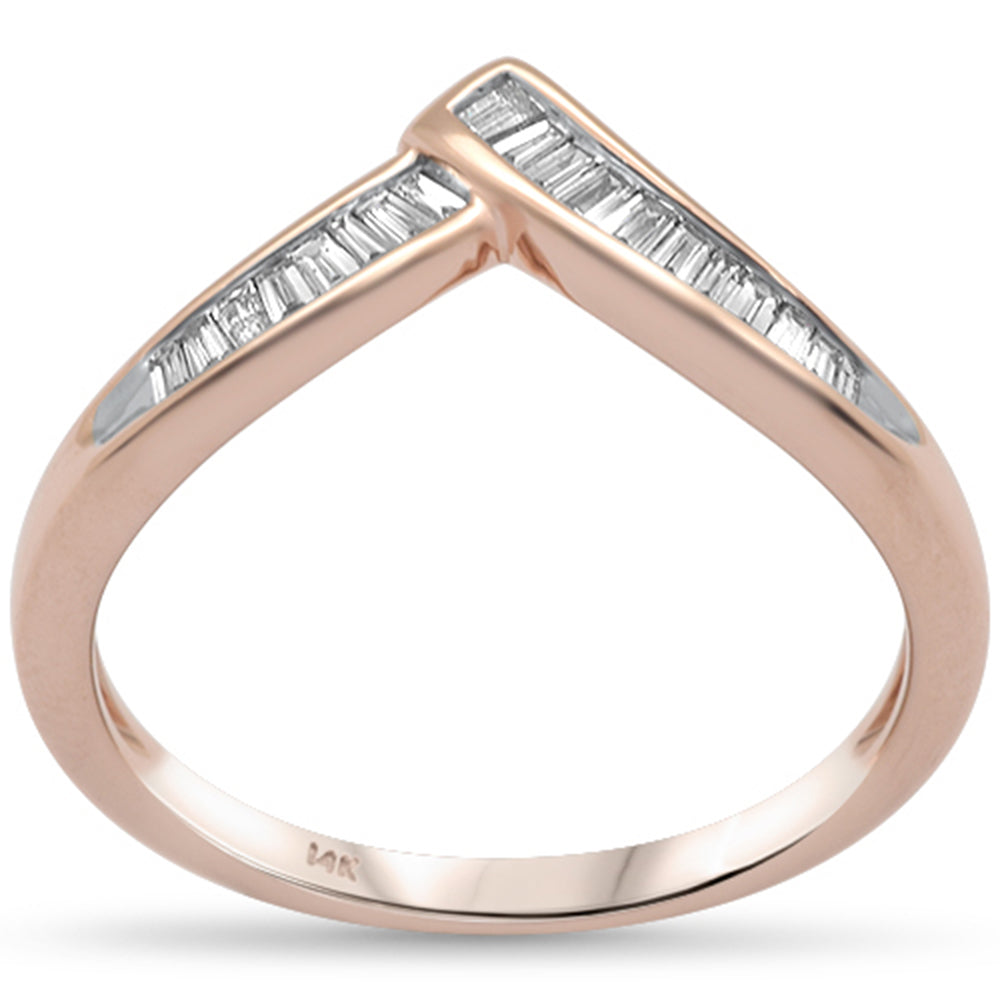 Muse Jewelry .16ct G SI 14K Rose Gold Diamond Baguette Women's Band