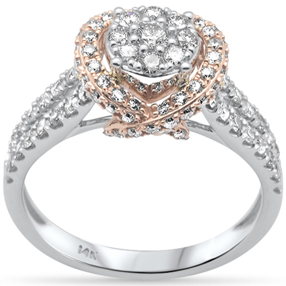 Muse Jewelry .99ct G SI 14K White Gold/Rose Gold Diamond Women's Ring Size 6.5