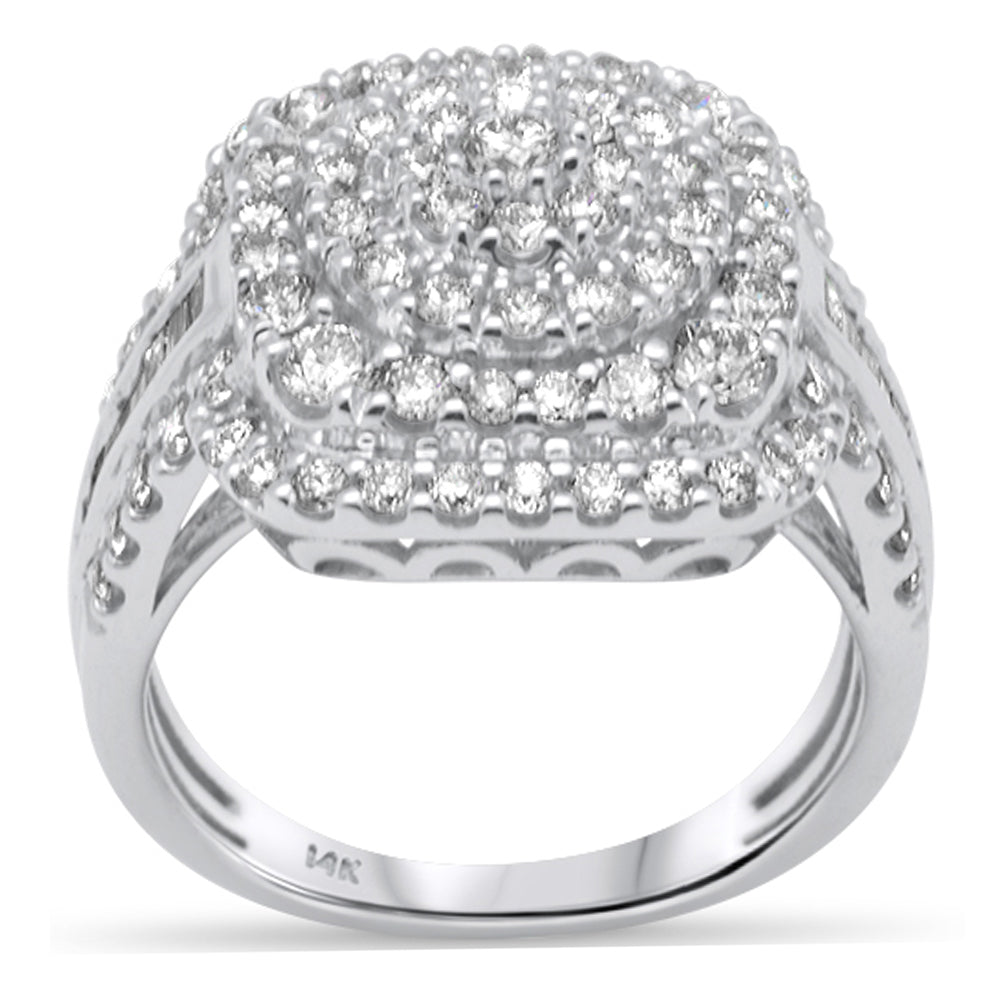 Muse Jewelry 1.97ct G SI 14K White Gold Round & Baguette Diamond Women's Ring Size 6.5