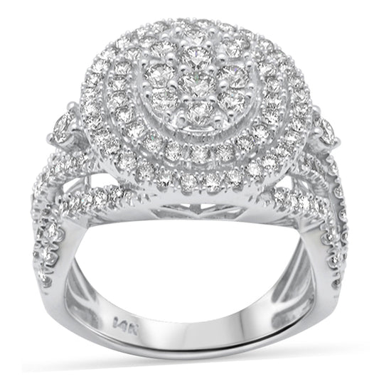 Muse Jewelry 1.99ct G SI 14K White Gold Round & Baguette Diamond Women's Ring Size 6.5