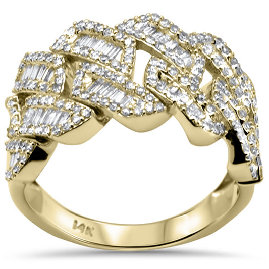 Muse Jewelry 1.24ct G SI 14K Yellow Gold Round & Baguette Diamond Men's Band Size 10