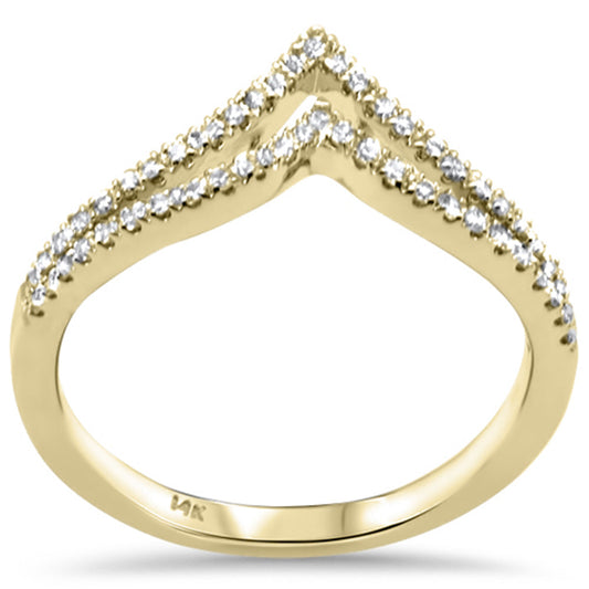 Muse Jewelry .25ct G SI 14K Yellow Gold V Shaped Ring