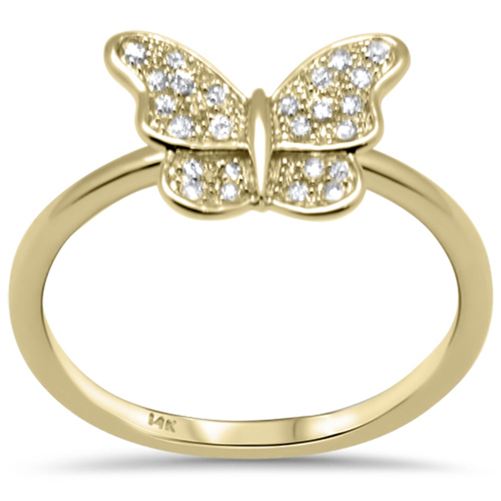 Muse Jewelry .13ct G SI 14K Yellow Gold Diamond Butterfly Ring Size 6.5