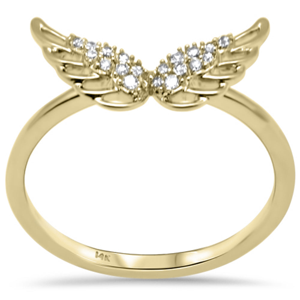 Muse Jewelry .10ct G SI 14K Yellow Gold Angel Wings Diamond Ring Size 6.5