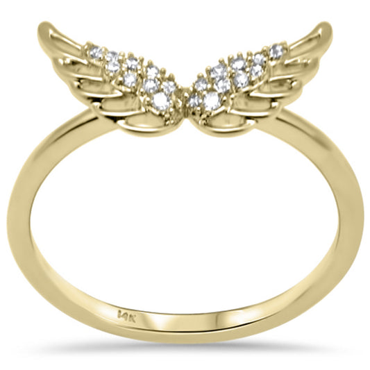 Muse Jewelry .10ct G SI 14K Yellow Gold Angel Wings Diamond Ring Size 6.5