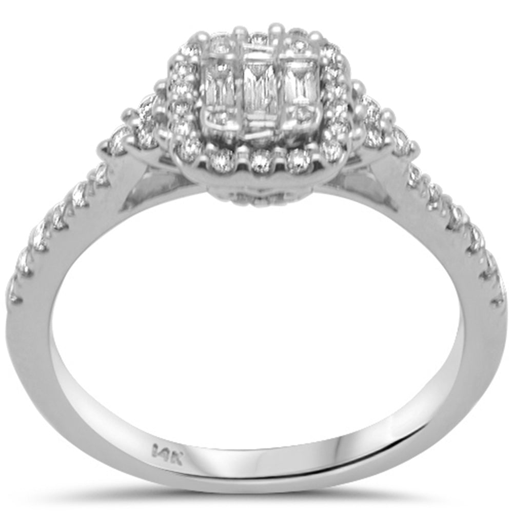 Muse Jewelry .45ct G SI 14K White Gold Round & Baguette Diamond Women's Ring Size 6.5