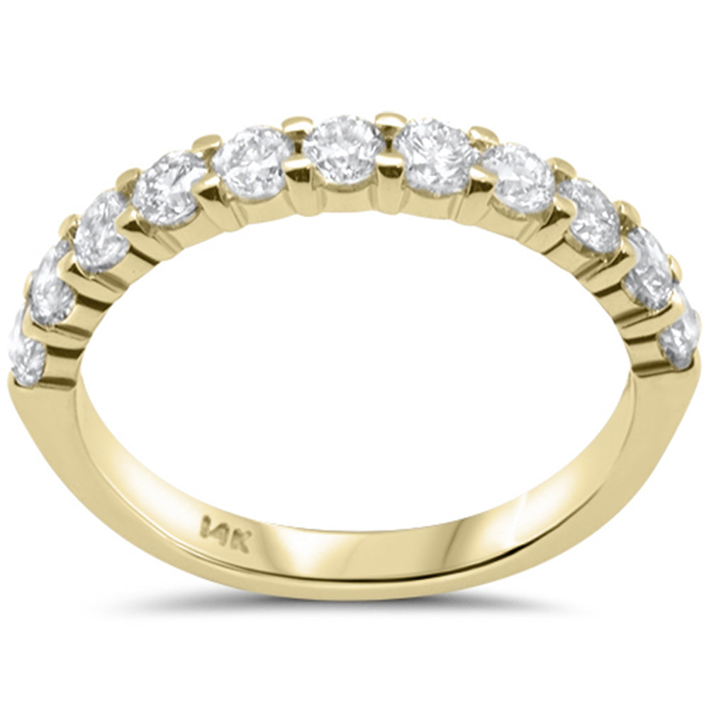 Muse Jewelry .80ct G SI 14K Yellow Gold Women's Round Diamond Half Eternity Band Ring Size 6.5