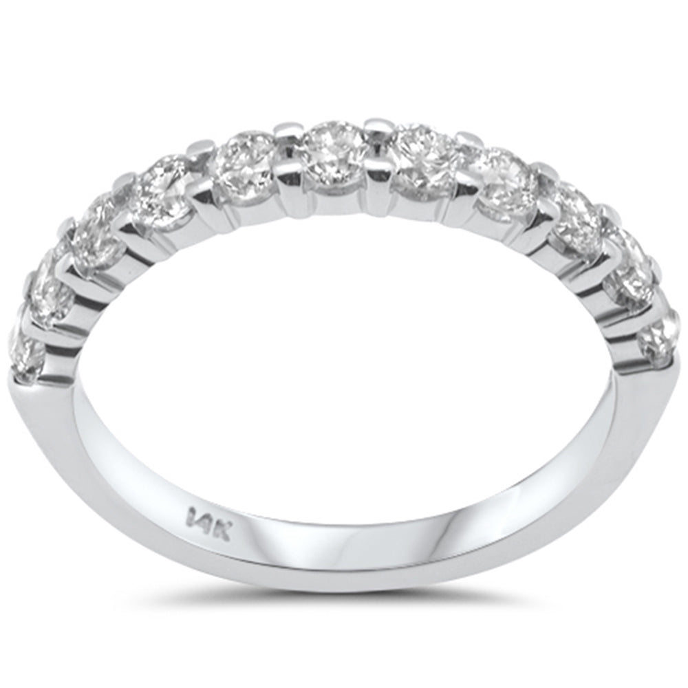 Muse Jewelry .80ct G SI 14K White Gold Women's Round Diamond Half Eternity Band Ring Size 6.5