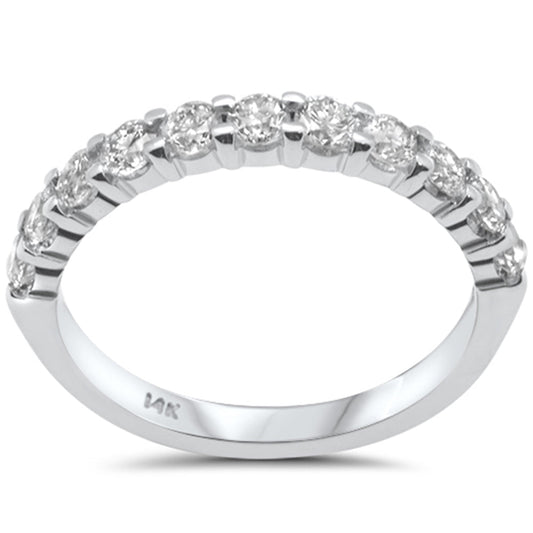 Muse Jewelry .97ct G SI 14K White Gold Women's Round Diamond Half Eternity Band Ring Size 6.5