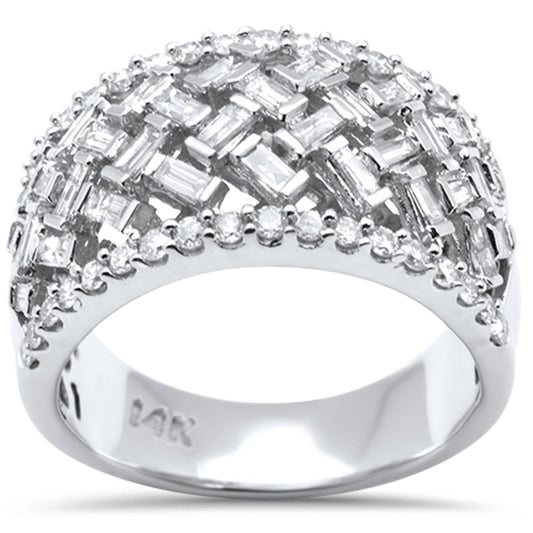 Muse Jewelry .95ct G SI 14K White Gold Round & Baguette Diamond Ring