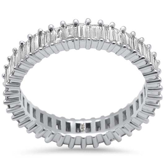 Muse Jewelry 1.30ct G SI 14K White Gold Diamond Baguette Diamond Eternity Band Ring Stackable Size 6.5