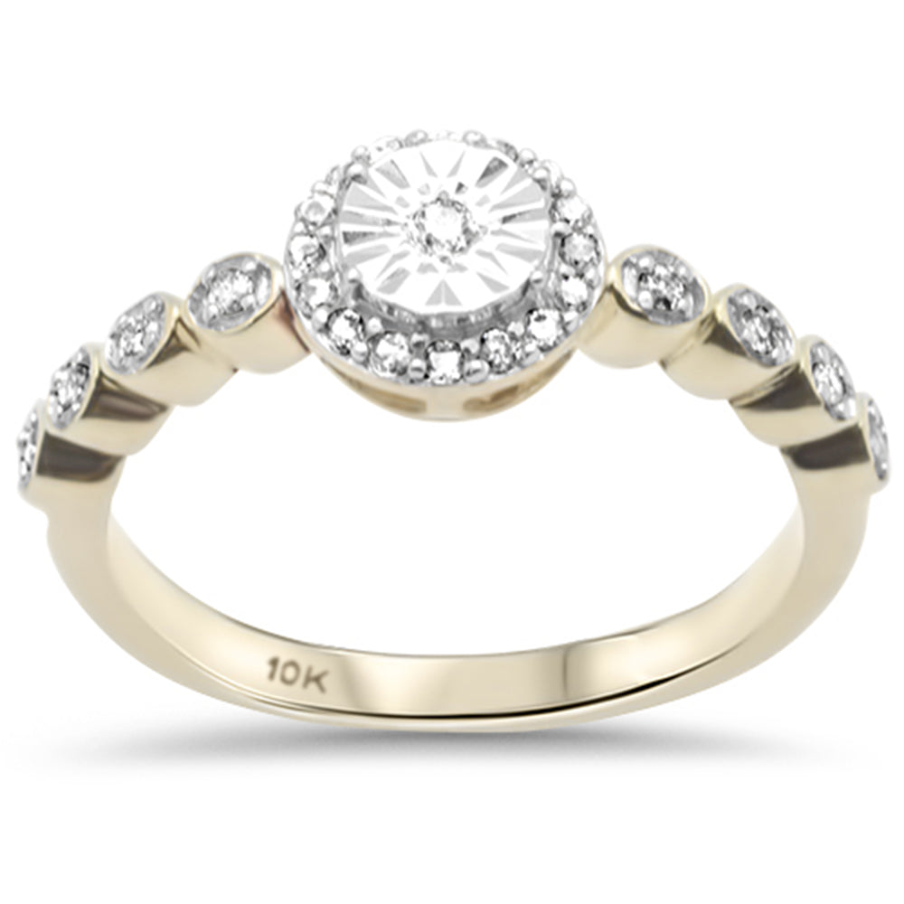 Muse Jewelry .15ct G SI 10K Yellow GoldDiamond Round Shaped Miracle Illusion Setting Engagement Ring