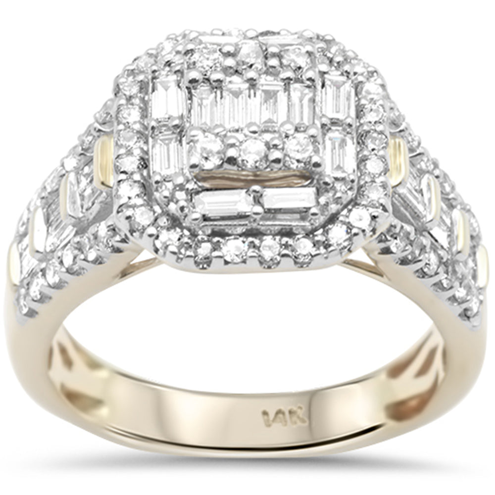 Muse Jewelry 1.15ct G SI 14K Yellow Gold Round & Baguette Diamond Women's Ring Band Size 7