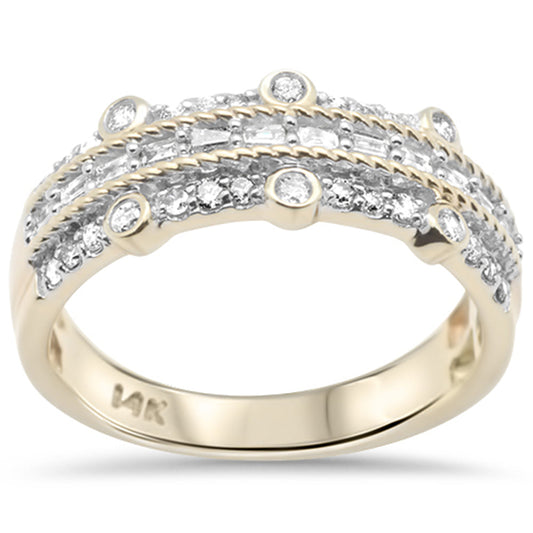 Muse Jewelry .38ct G SI 14K Yellow Gold Round & Baguette Diamond Ring Band