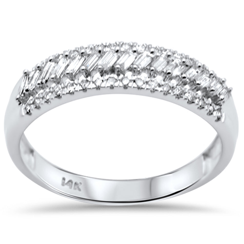 Muse Jewelry .57ct G SI 14K White Gold Round & Baguette Diamond Ring Band