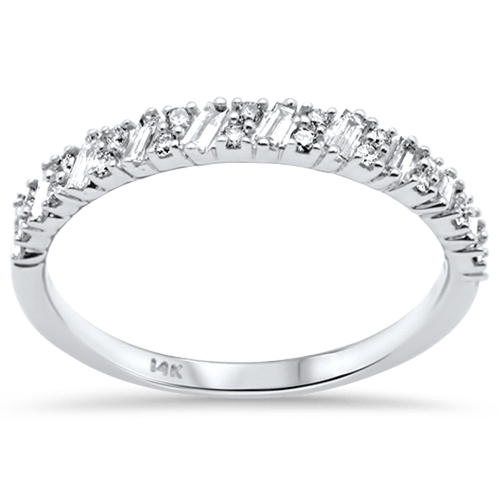 Muse Jewelry .33ct G SI 14K White Gold Round & Baguette Diamond Ring Band