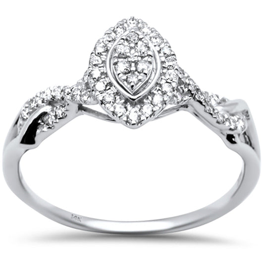 Muse Jewelry .24ct G SI 14K White Gold Marquee Shaped Engagement Diamond Ring Size 7