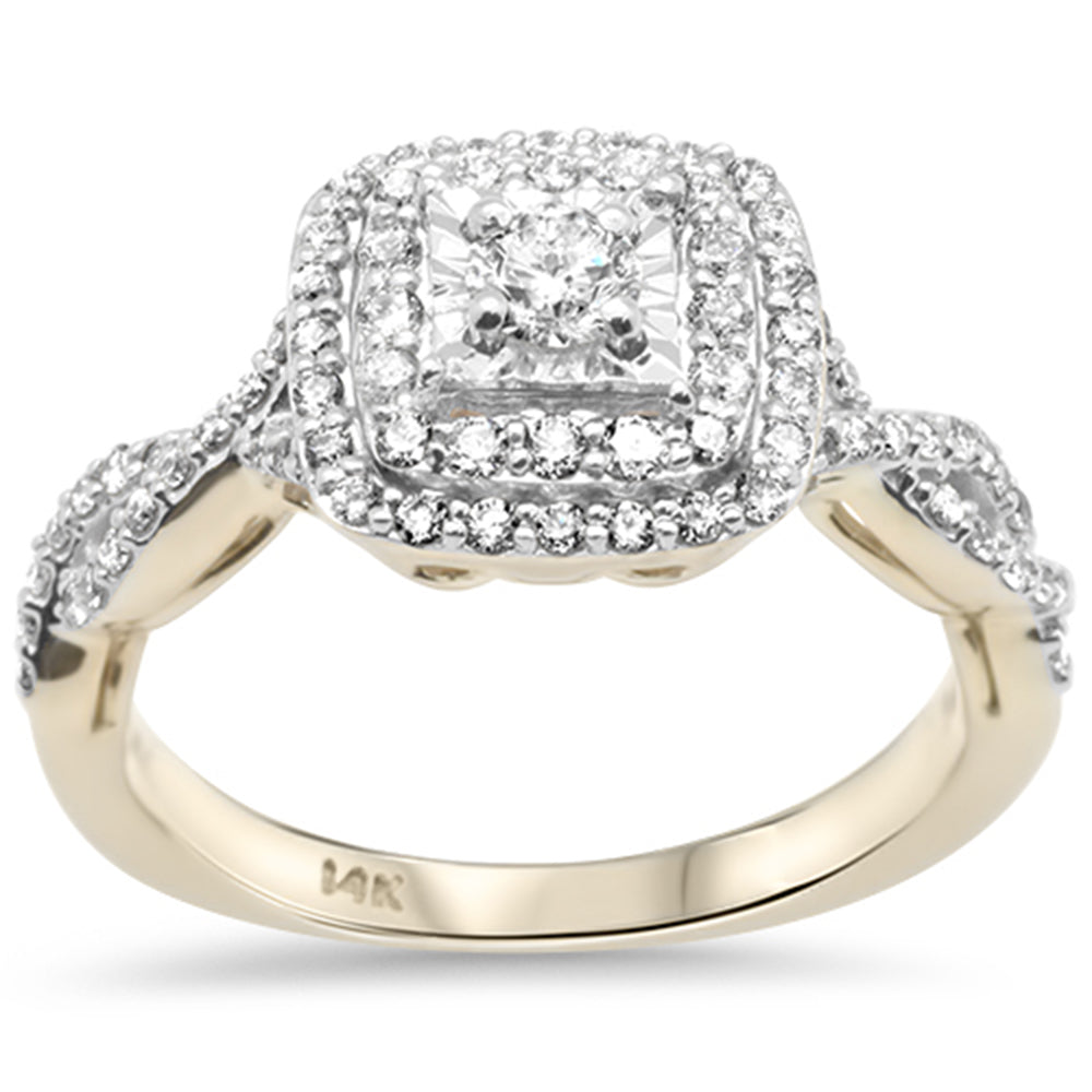 Muse Jewelry .64ct G SI 14K Yellow Gold Twisted Engagement Diamond Ring Size 7