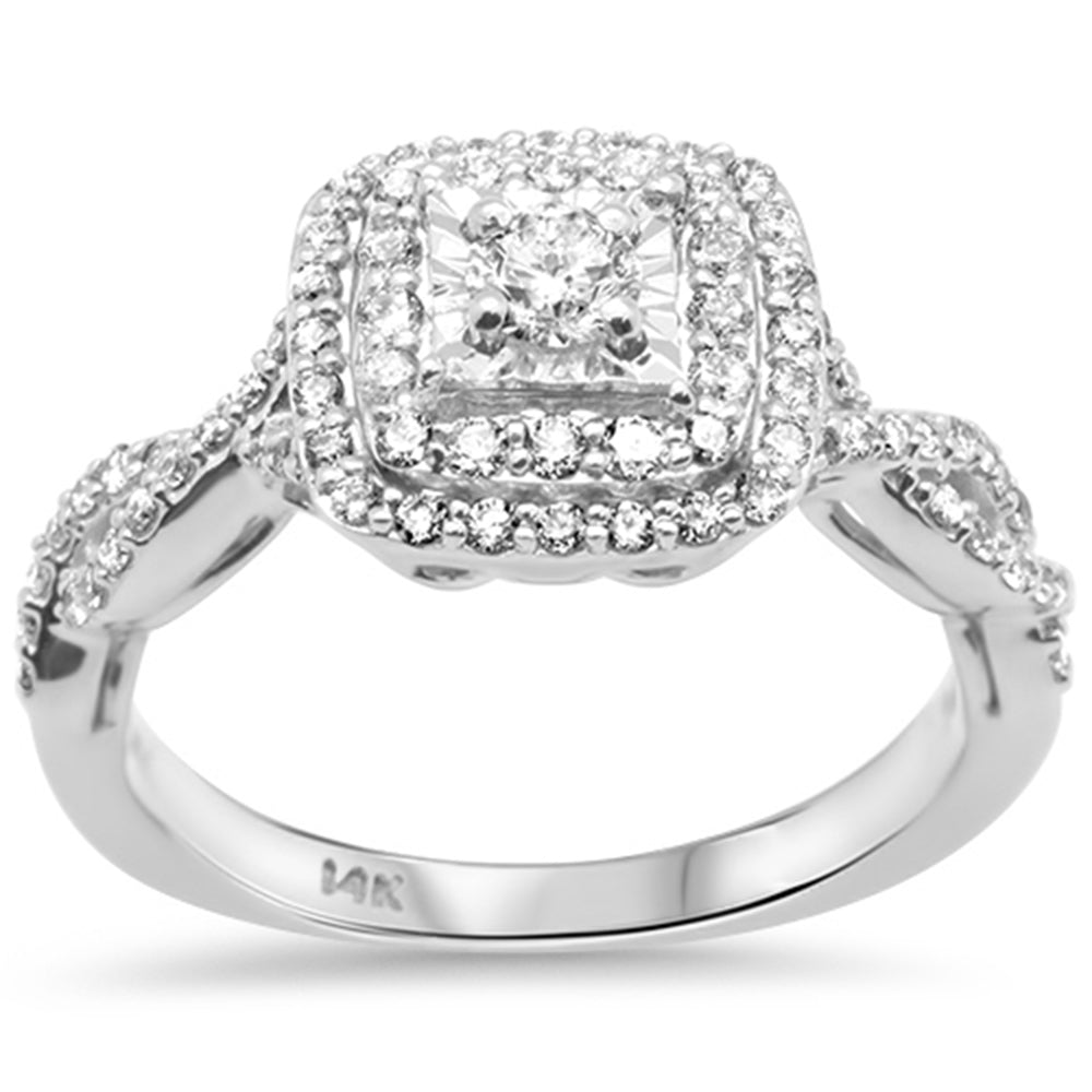 Muse Jewelry .64ct G SI 14K White Gold Twisted Engagement Diamond Ring Size 7