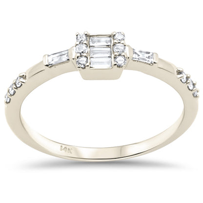 Muse Jewelry .26ct G SI 14K Yellow Gold Round & Baguette Diamond Engagement Ring Size 7