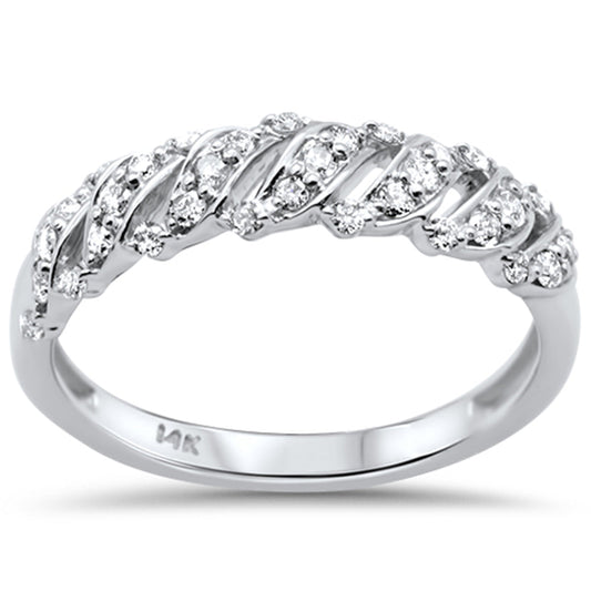 Muse Jewelry .31ct G SI 14K White Gold Women's Round Diamond Ring Band Size 6.5