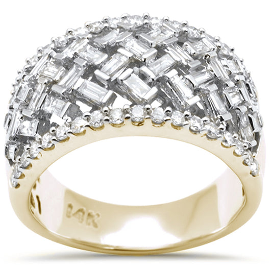 Muse Jewelry .96ct G SI 14K Yellow Gold Round & Baguette Diamond Ring