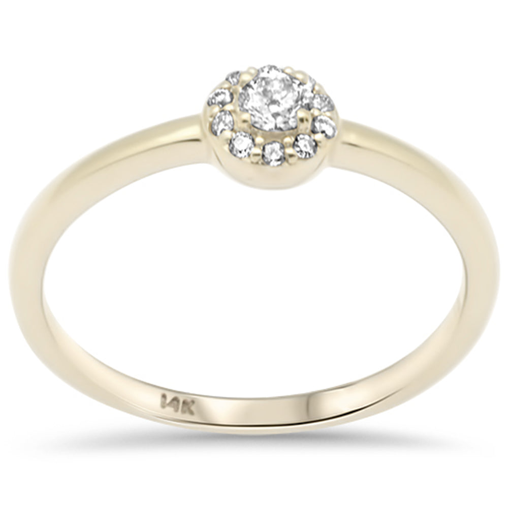 Muse Jewelry .15ct G SI 14K Yellow Gold Diamond Round Halo Ring Size 6.5