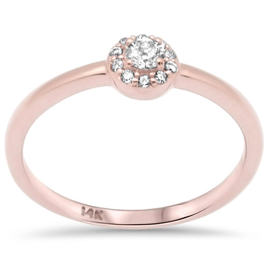 Muse Jewelry .16ct G SI 14K Rose Gold Diamond Round Halo Ring Size 6.5