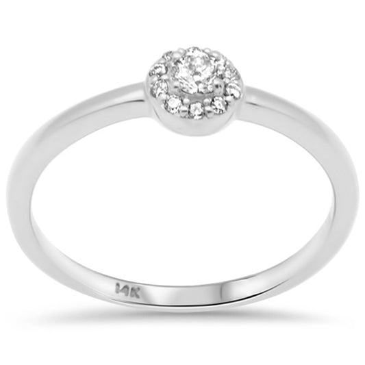 Muse Jewelry .15ct G SI 14K White Gold Diamond Round Halo Ring Size 6.5