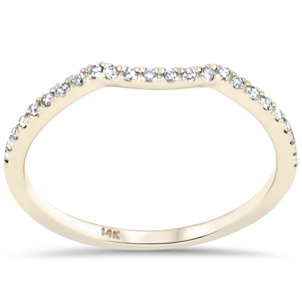Muse Jewelry .13ct G SI 14K Yellow Gold Diamond Curved Ladies Band Size 6.5