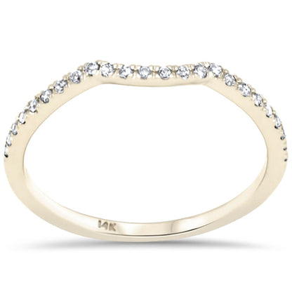 Muse Jewelry .13ct G SI 14K Yellow Gold Diamond Curved Ladies Band Size 6.5