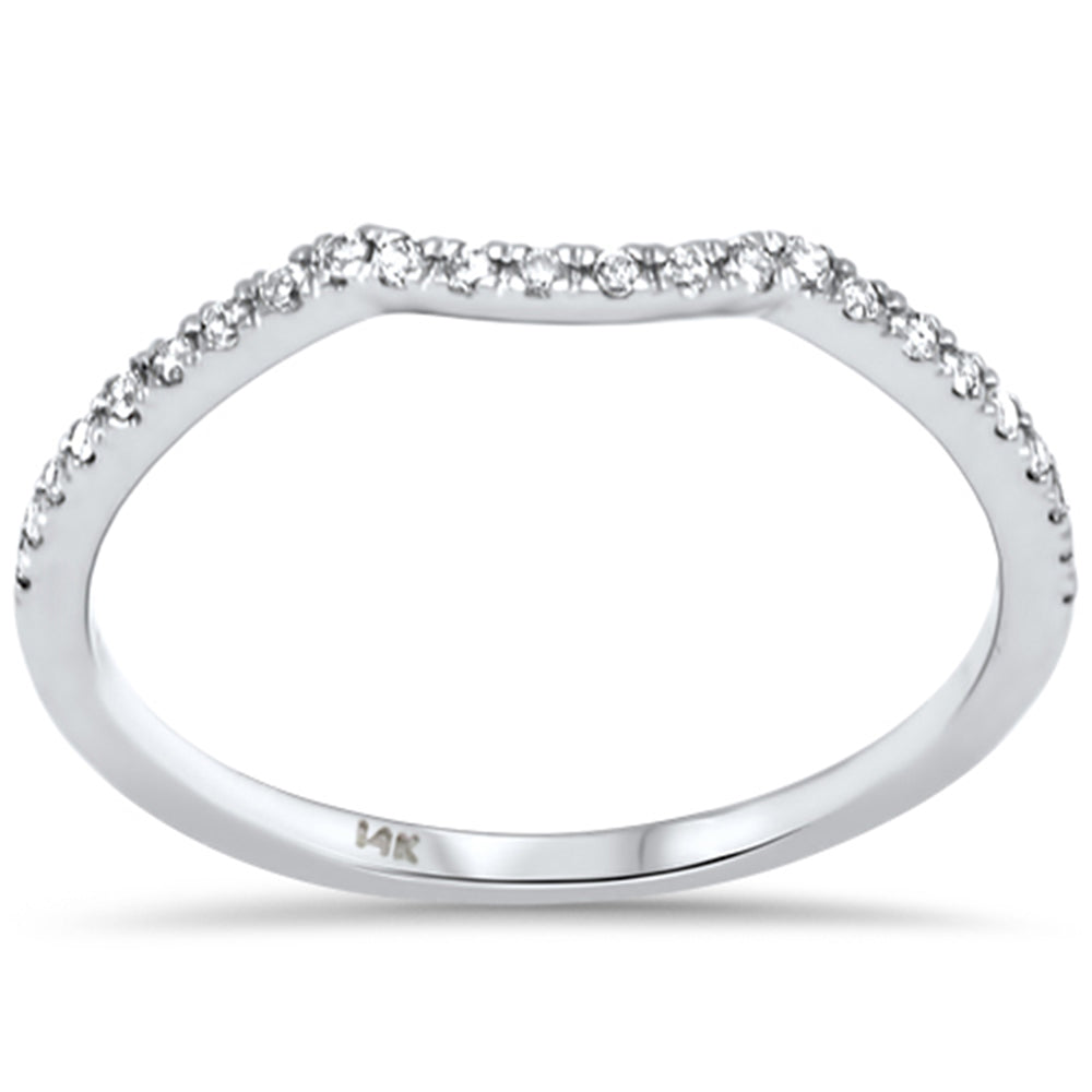 Muse Jewelry .14ct G SI 14K White Gold Diamond Curb Ladies Band Size 6.5