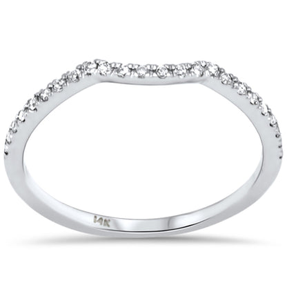 Muse Jewelry .14ct G SI 14K White Gold Diamond Curb Ladies Band Size 6.5