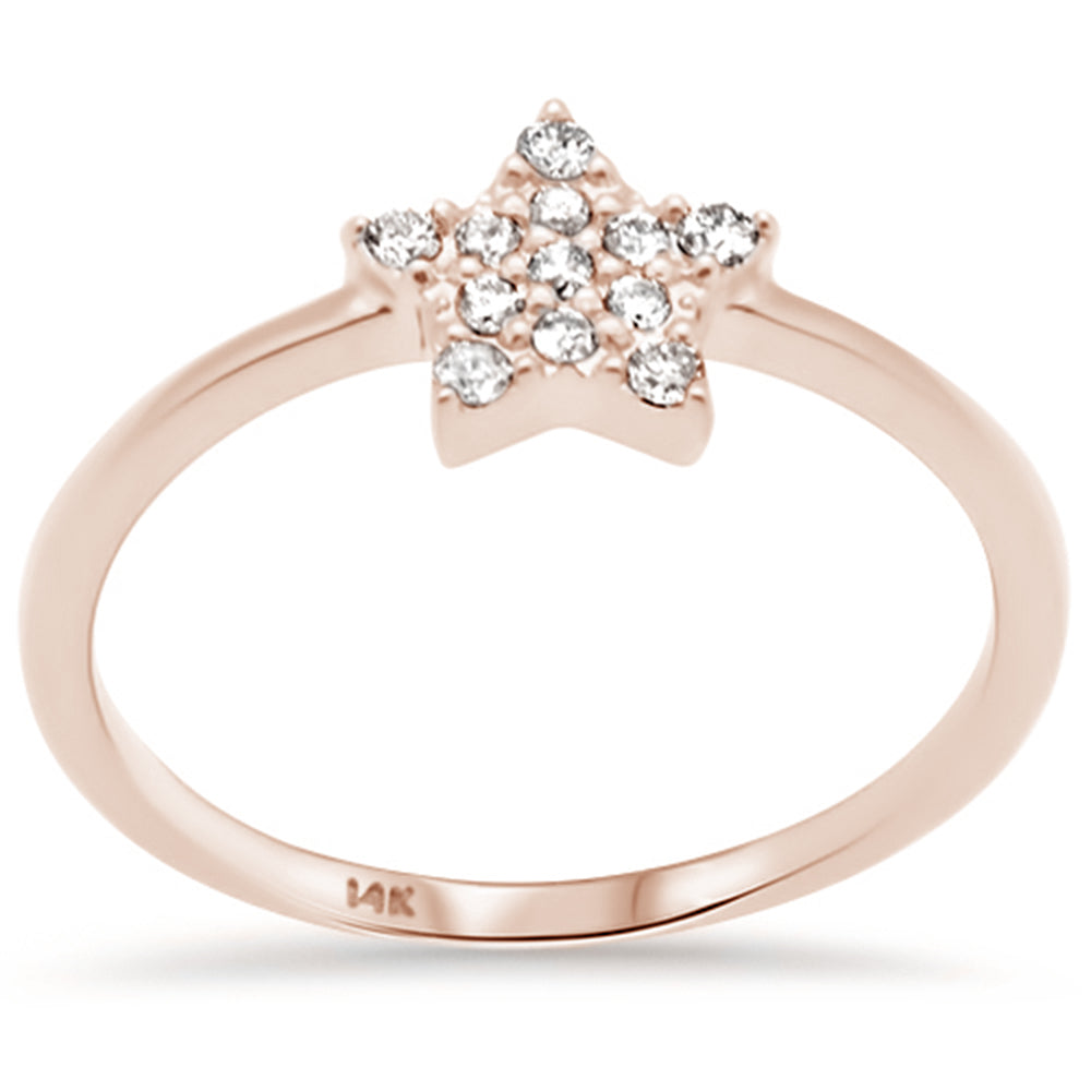 Muse Jewelry .15ct G SI 14K Rose Gold Diamond Star Shaped Ladies Ring Size 6.5