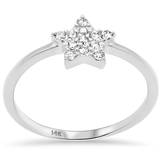 Muse Jewelry .15ct G SI 14K White Gold Diamond Star Shaped Ladies Ring Size 6.5