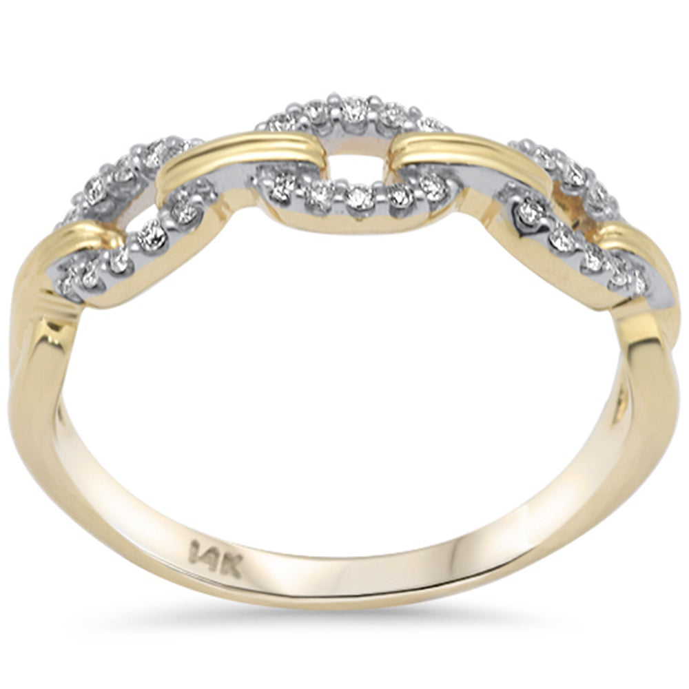 Muse Jewelry .13ct G SI 14K Yellow Gold Diamond Link Ladies Ring Size 6.5