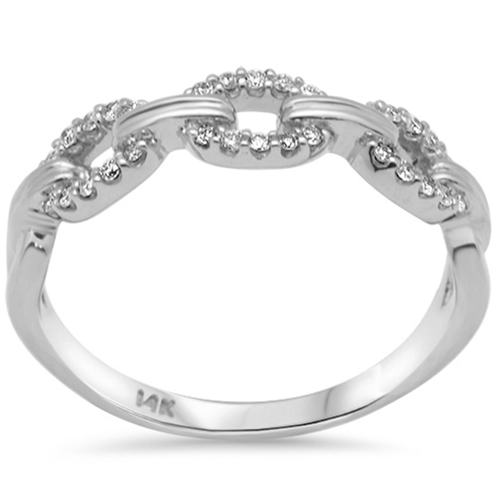 Muse Jewelry .14ct G SI 14K White Gold Diamond Link Ladies Ring Size 6.5