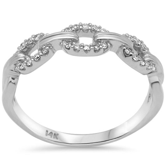 Muse Jewelry .14ct G SI 14K White Gold Diamond Link Ladies Ring Size 6.5