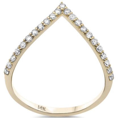 Muse Jewelry .24ct G SI 14K Yellow Gold Diamond Chevron Ring Size 6.5