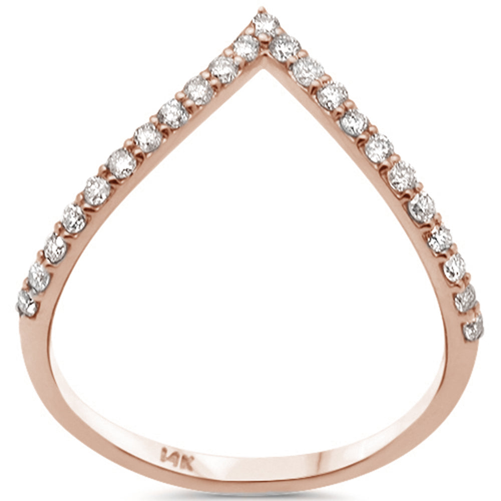 Muse Jewelry .26ct G SI 14K Rose Gold Diamond Chevron Ring Size 6.5