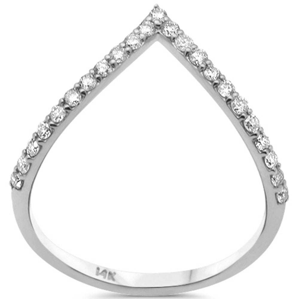 Muse Jewelry .27ct G SI 14K White Gold Diamond Chevron Ring Size 6.5