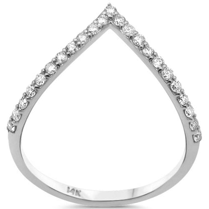 Muse Jewelry .27ct G SI 14K White Gold Diamond Chevron Ring Size 6.5