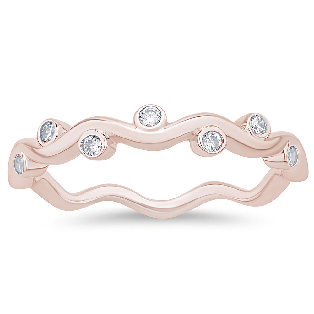 Muse Jewelry .10ct G SI 14K Rose Gold Diamond Vine Ring Size 6.5