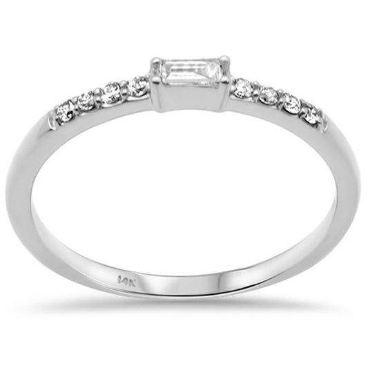 Muse Jewelry .14ct G SI 14K White Gold Diamond Stackable Ladies Band Ring Size 6.5