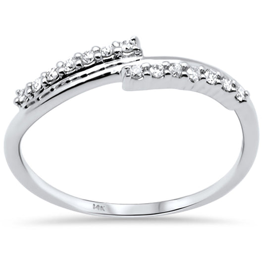 Muse Jewelry .13ct G SI 14K White Gold Diamond Line Ring Size 6.5